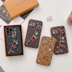 Lv Phone Case With Strap Ornament For Iphone11 12 13 14 15 16 Pro Max Plus