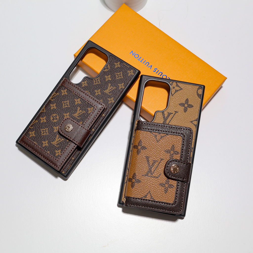Leather Designer Wallet Phone Case Samsung Galaxy S 22-26 Ultra Plus Series