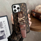 Lv Case Iphone Pro Max Plus 16 / 15 / 14 / 13 / 12 Adjustable Hand Strap Kickstand
