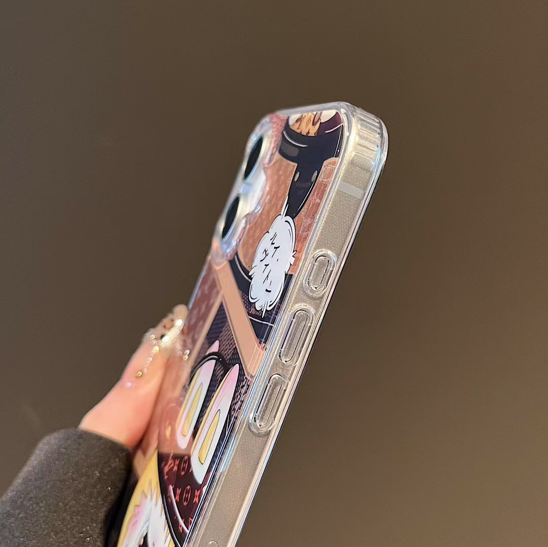 Lv Transparent Phone Case Labubu Monogram Pattern