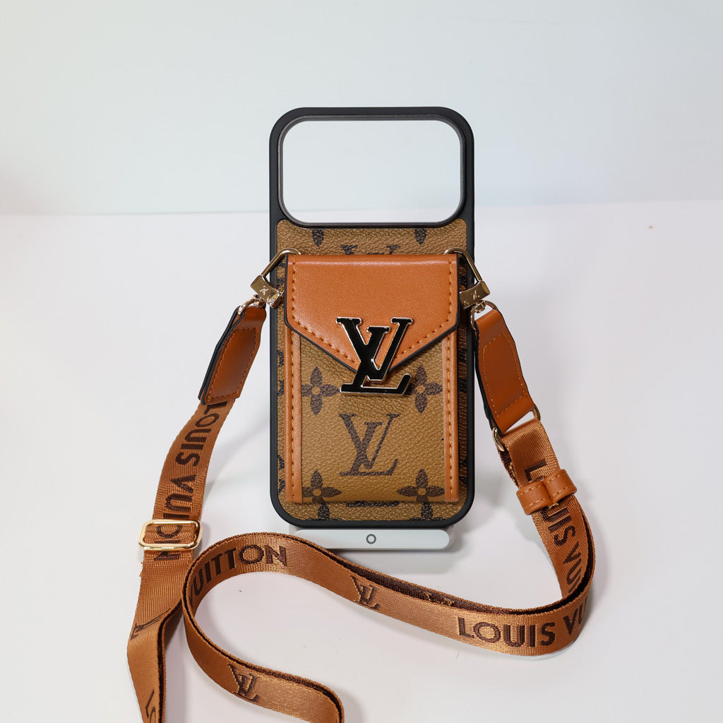 Lv Crossbody Iphone 17 Series Case Card Holder