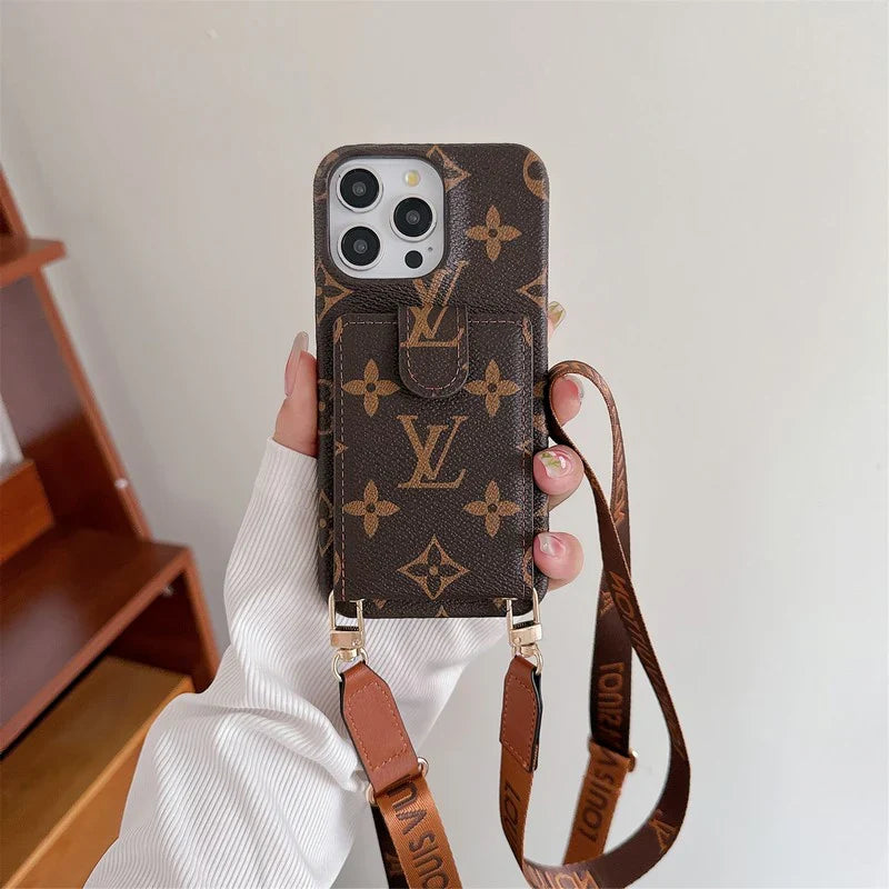 Fashion Cardholder Case Crossbody Strap For Iphone Case