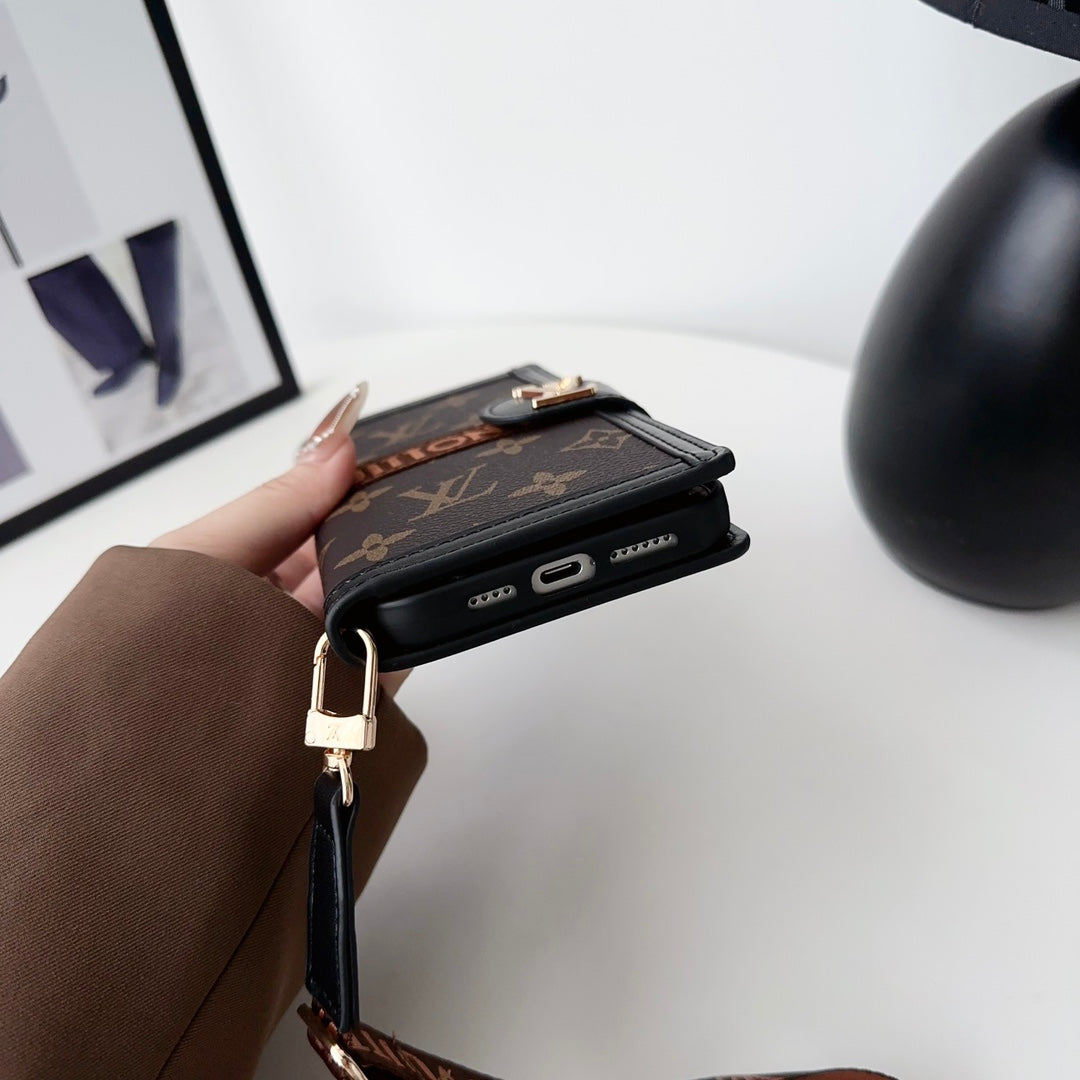Luxury Crossbody Wallet Phone Case Card Holder For 12-16 Pro Max Plus