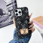 Denim Lv Phone Case Card Holder For 13 – 16 Pro Max