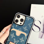 Lv Iphone Case Denim Card Holder For 12-16 Pro Max