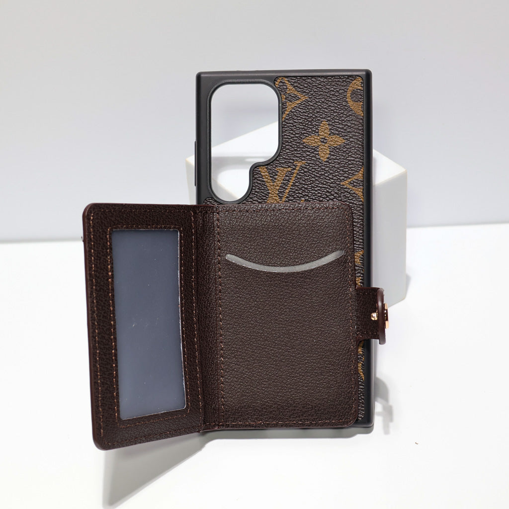 Leather Designer Wallet Phone Case Samsung Galaxy S 22-26 Ultra Plus Series