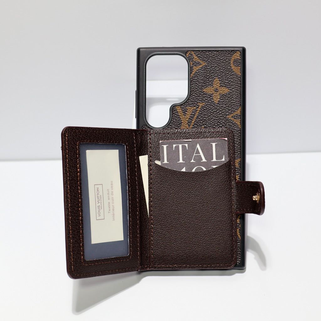 Leather Designer Wallet Phone Case Samsung Galaxy S 22-26 Ultra Plus Series