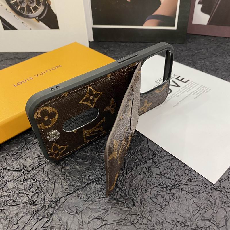 Luxury Leather Lv Phone Case Style Card Holder For Iphone 16 15 14 13 Pro Max Plus