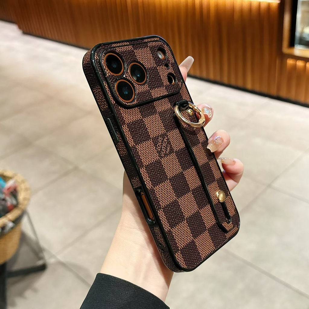 Lv Hand Strap Back Cover Case For 13-17 / Pro / Pro Max / Plus / Air