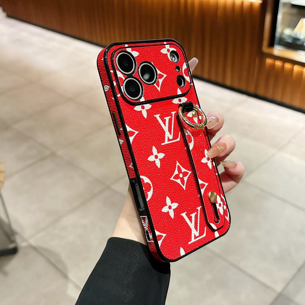 Lv Hand Strap Back Cover Case For 13-17 / Pro / Pro Max / Plus / Air