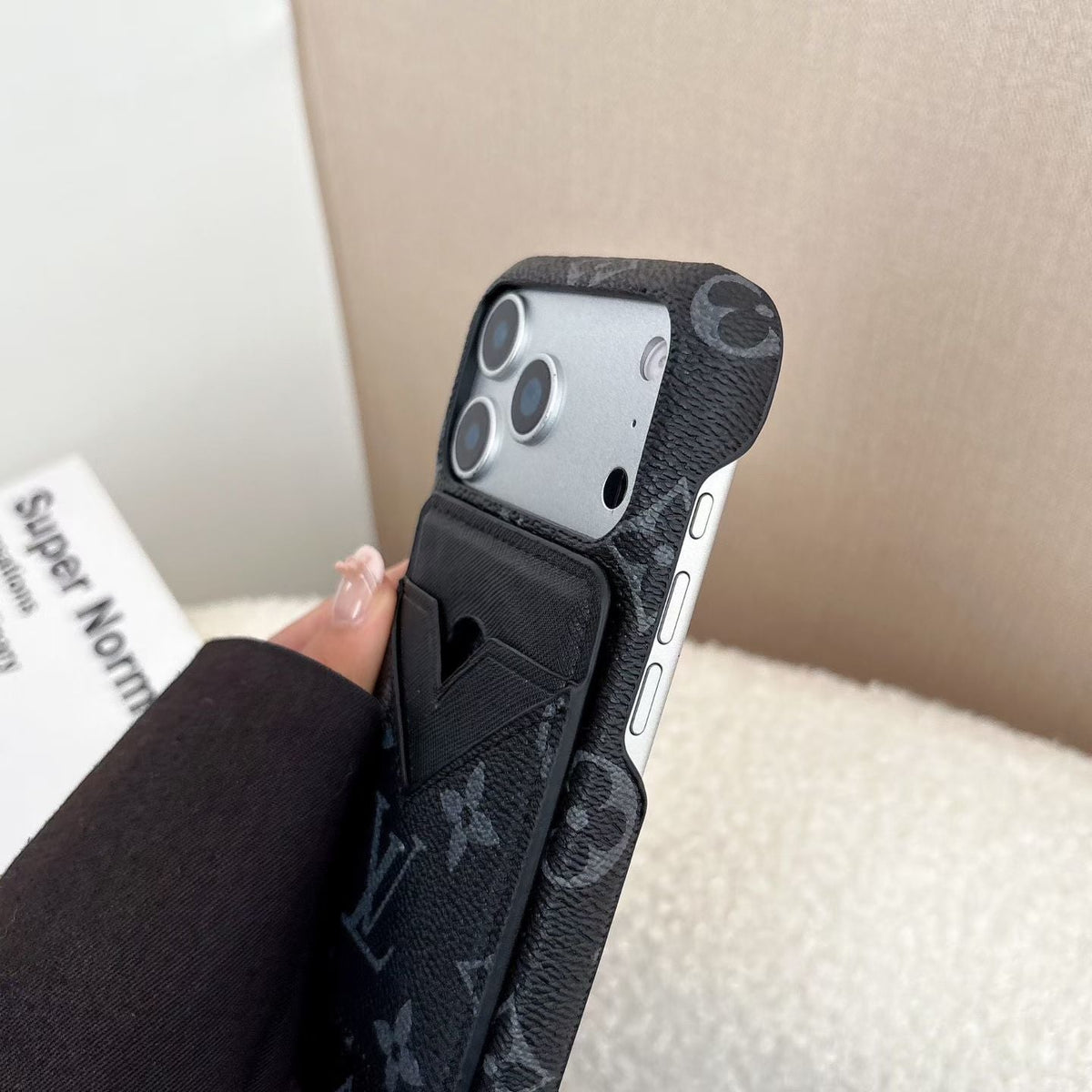 Lv Magsafe Magnet Card Holder Phone Case For Iphone 13-17 / Pro / Pro Max / Plus / Air