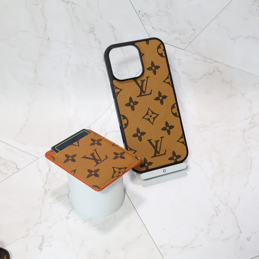 Louis V Magsafe Iphone Case Card Holder For 12-16 Pro Max Plus