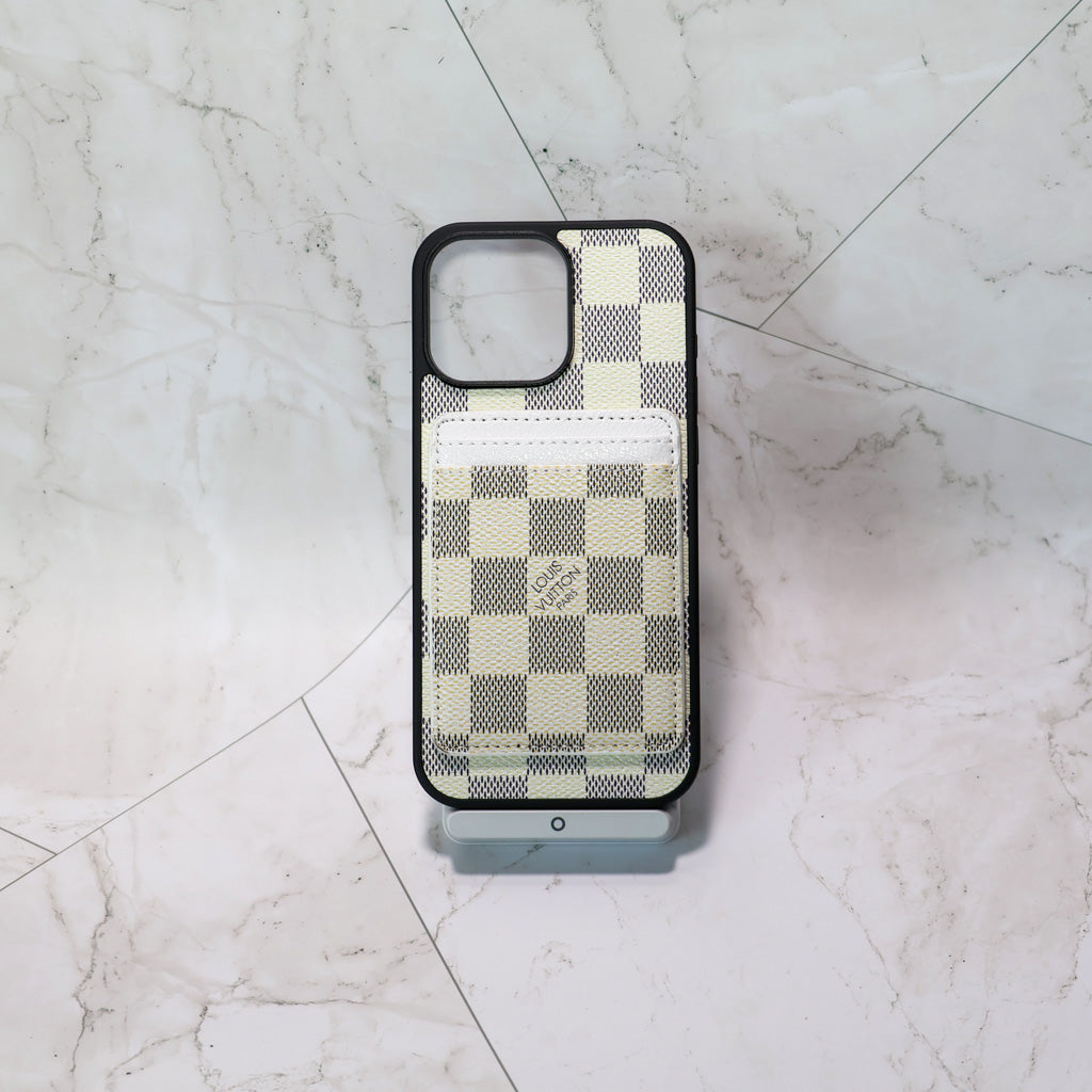 Louis V Magsafe Iphone Case Card Holder For 12-16 Pro Max Plus