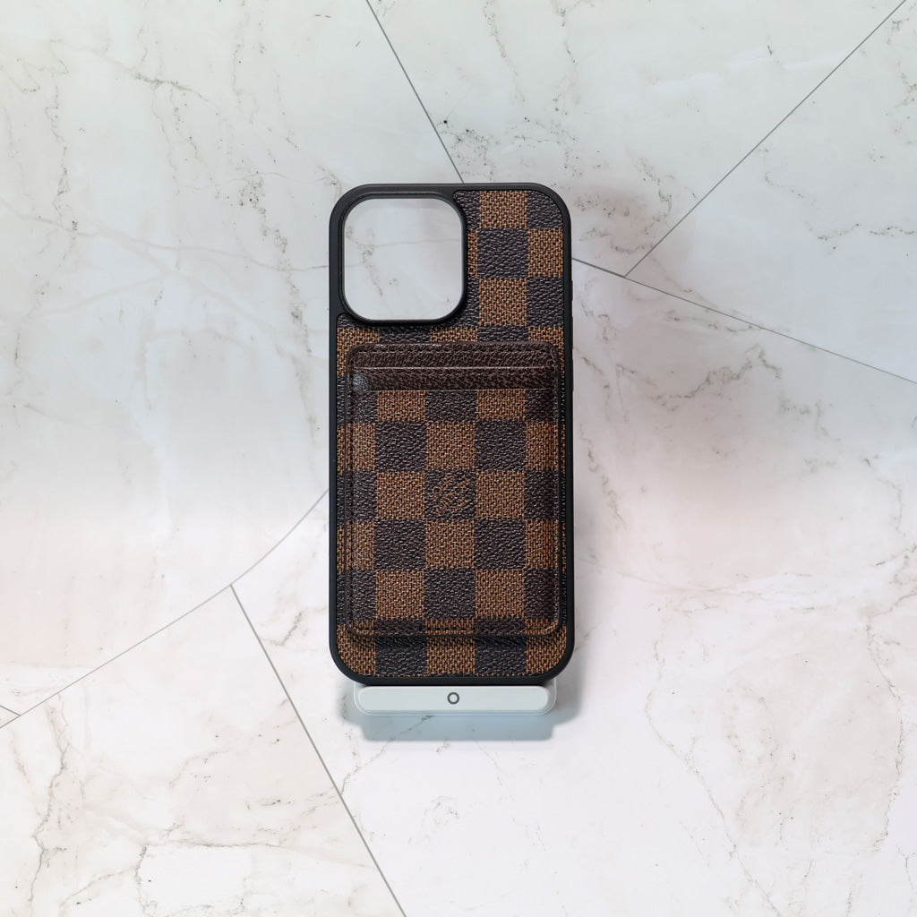 Louis V Magsafe Iphone Case Card Holder For 12-16 Pro Max Plus