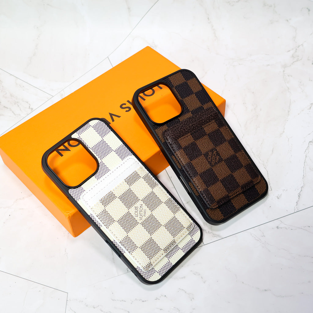 Louis V Magsafe Iphone Case Card Holder For 12-16 Pro Max Plus