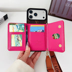 Multicolor Lv Monogram Crossbody Wallet Case For 13-17 / Pro / Pro Max
