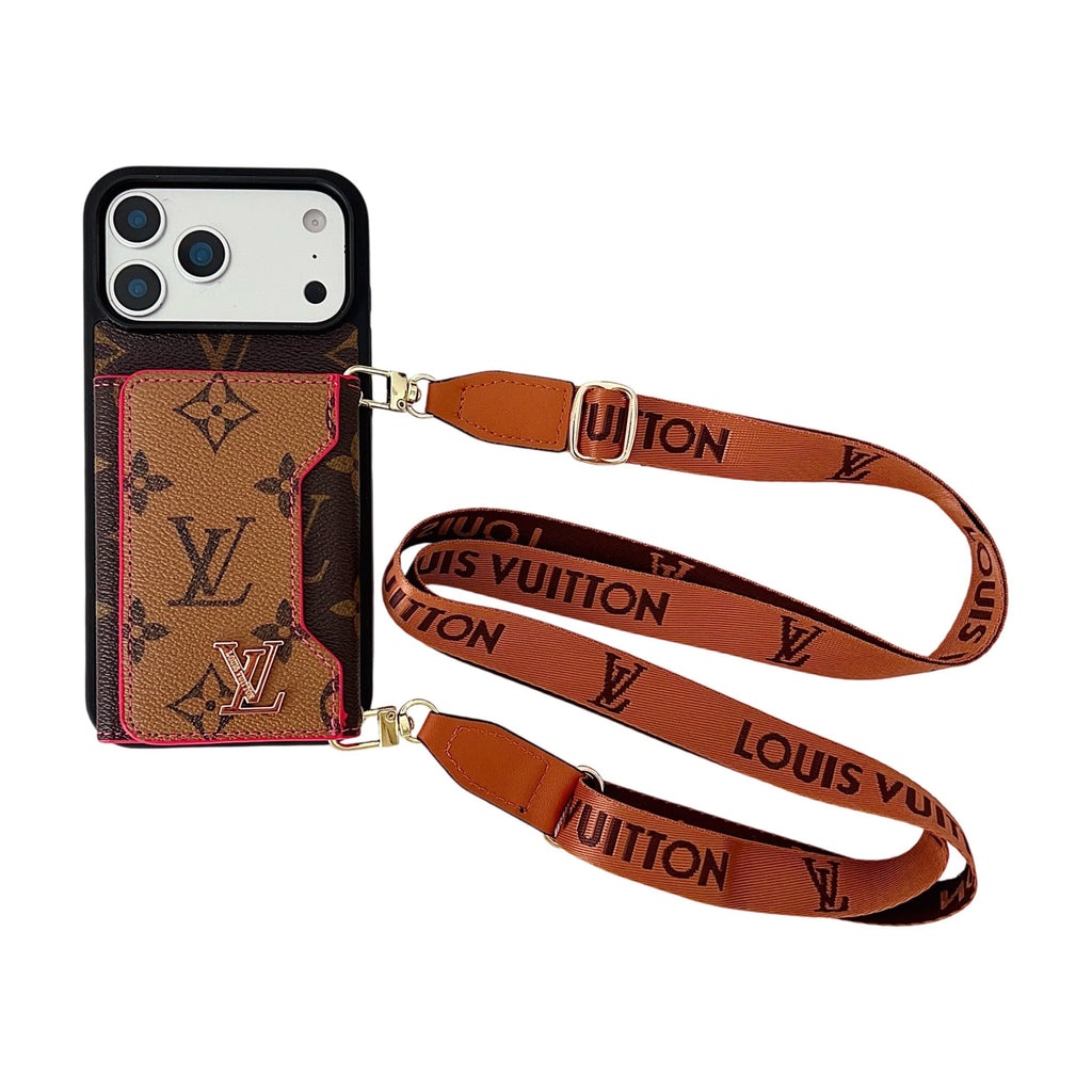 Multicolor Lv Monogram Crossbody Wallet Case For 13-17 / Pro / Pro Max