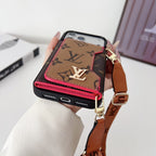 Multicolor Lv Monogram Crossbody Wallet Case For 13-17 / Pro / Pro Max