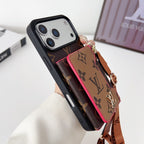 Multicolor Lv Monogram Crossbody Wallet Case For 13-17 / Pro / Pro Max