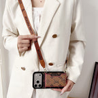 Multicolor Lv Monogram Crossbody Wallet Case For 13-17 / Pro / Pro Max