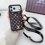 Multicolor Lv Monogram Crossbody Wallet Case For 13-17 / Pro / Pro Max