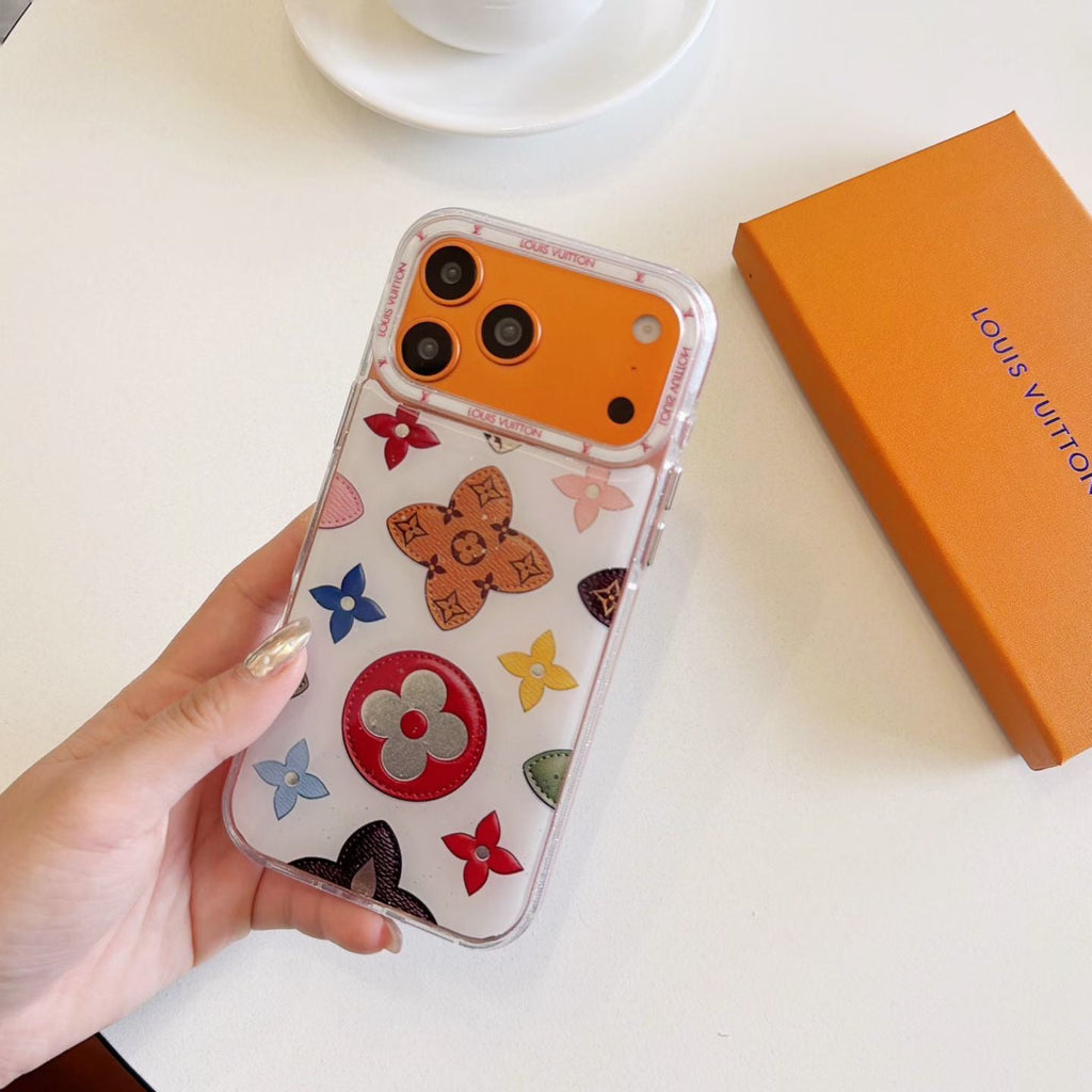 Multicolor Monogram White Lv Case Iphone 14-17 / Pro / Pro Max