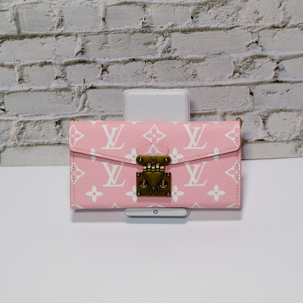 Lv Iphone Case Pink Monogram Crossbody Wallet For 17/ Pro/ Pro Max/ Air