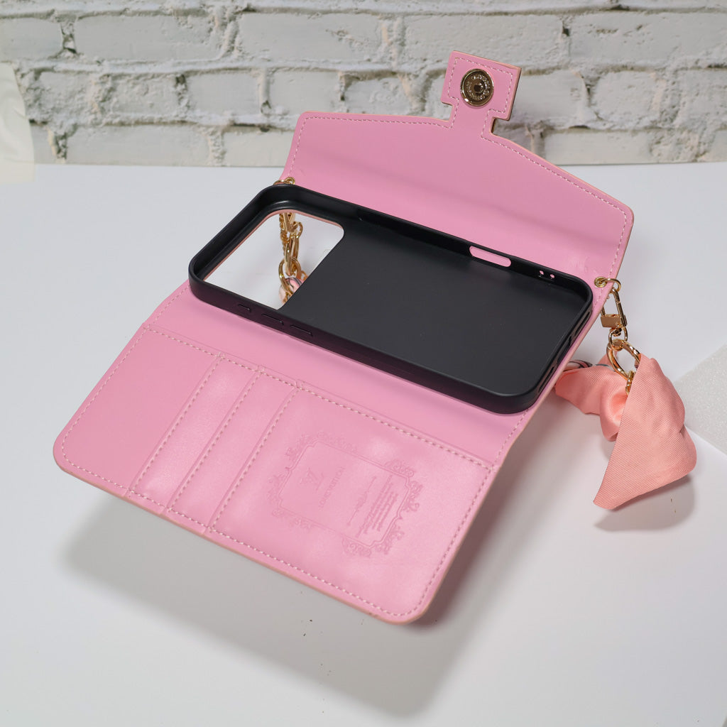Lv Iphone Case Pink Monogram Crossbody Wallet For 17/ Pro/ Pro Max/ Air
