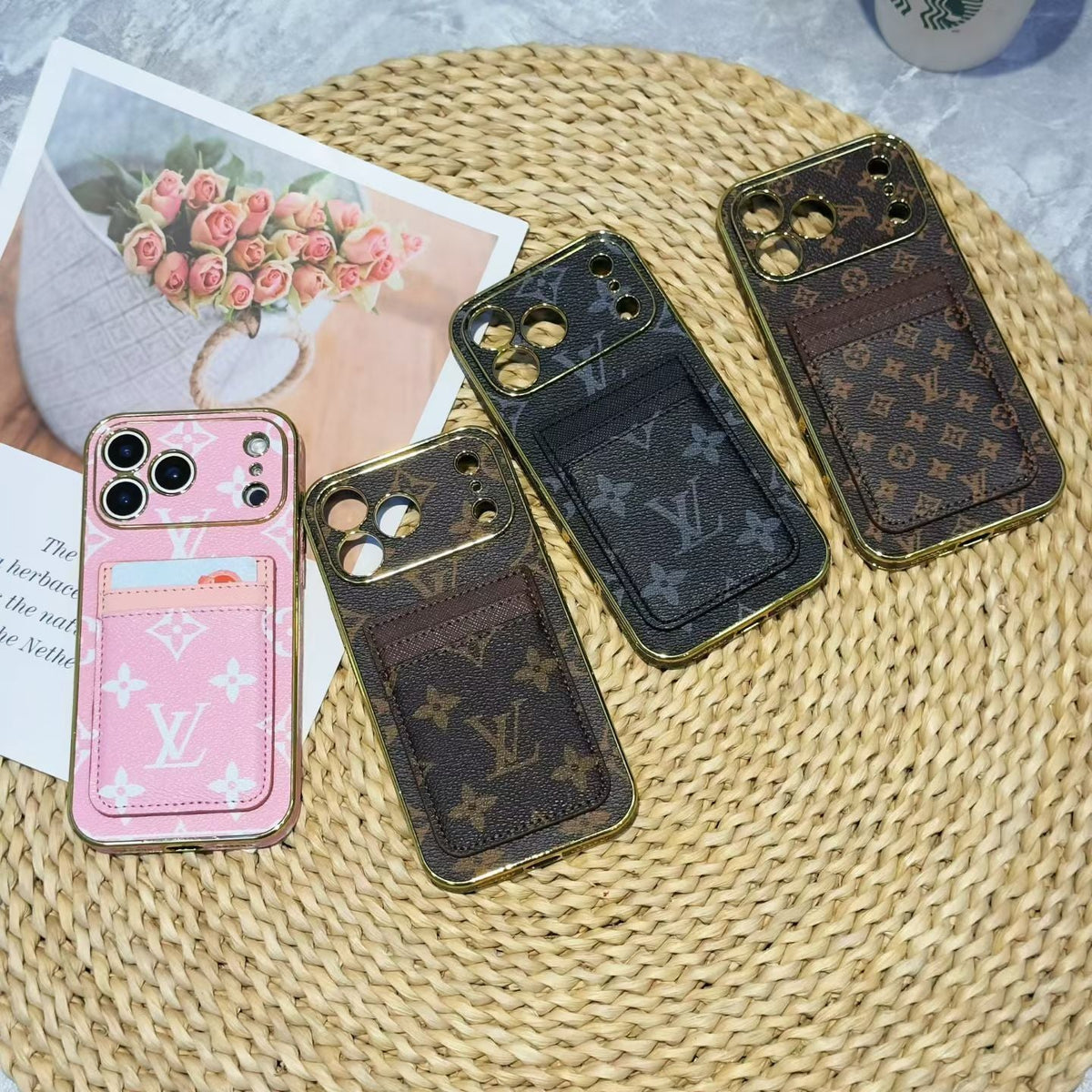 Lv Pattern Leather Iphone Case 12-17 / Pro / Pro Max / Plus / Air