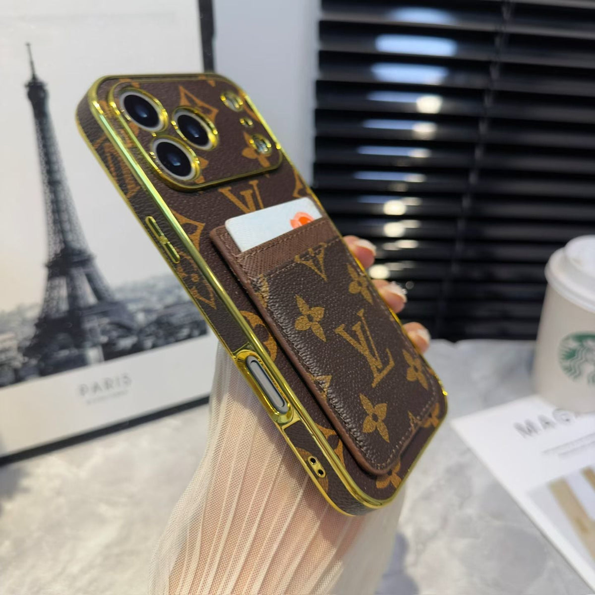Lv Pattern Leather Iphone Case 12-17 / Pro / Pro Max / Plus / Air