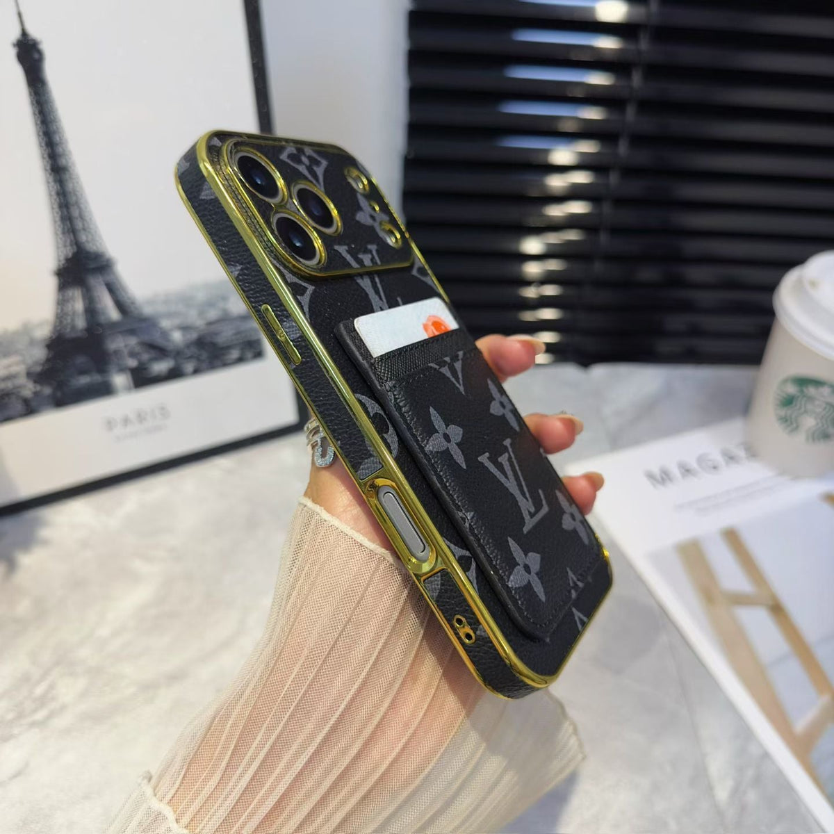 Lv Pattern Leather Iphone Case 12-17 / Pro / Pro Max / Plus / Air