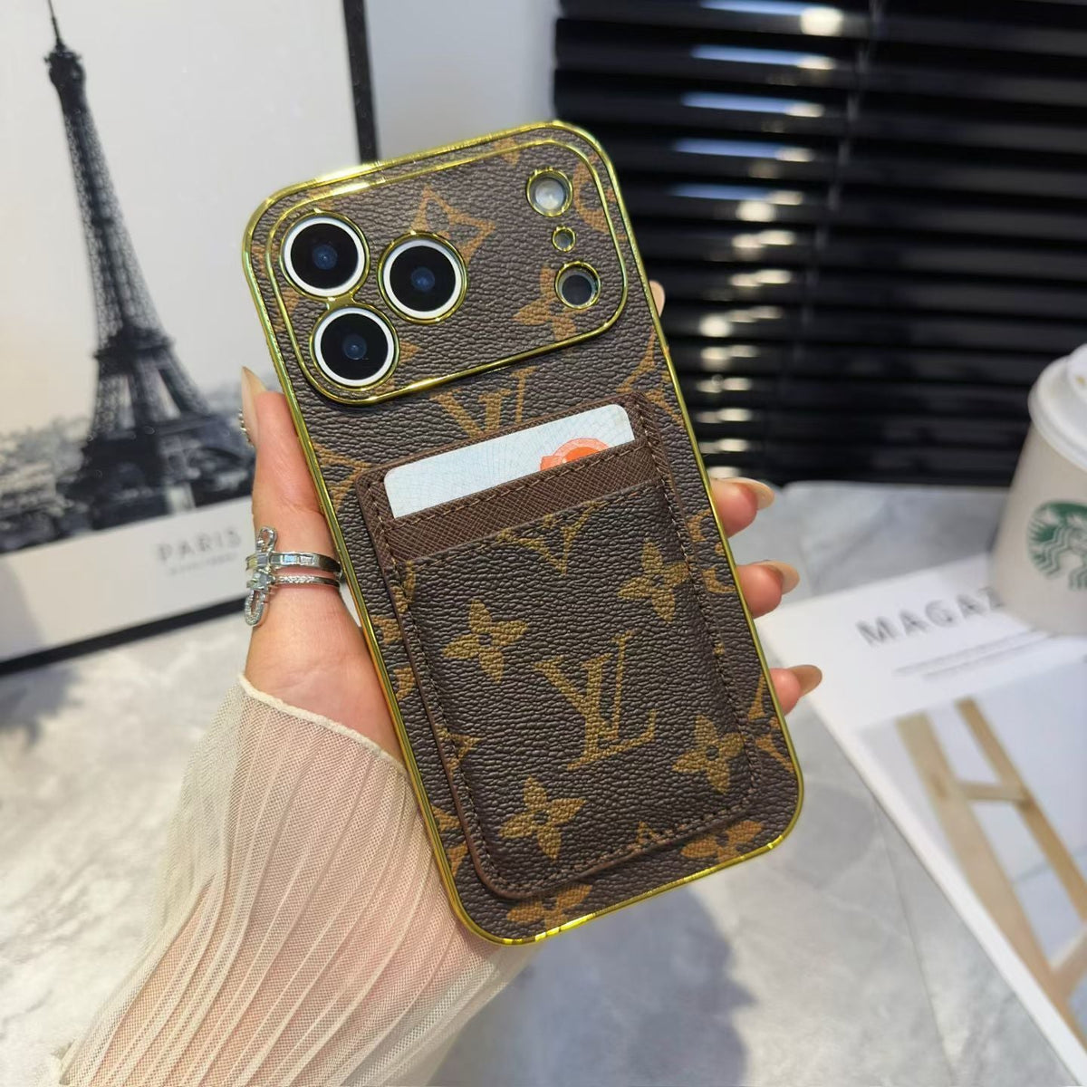 Lv Pattern Leather Iphone Case 12-17 / Pro / Pro Max / Plus / Air