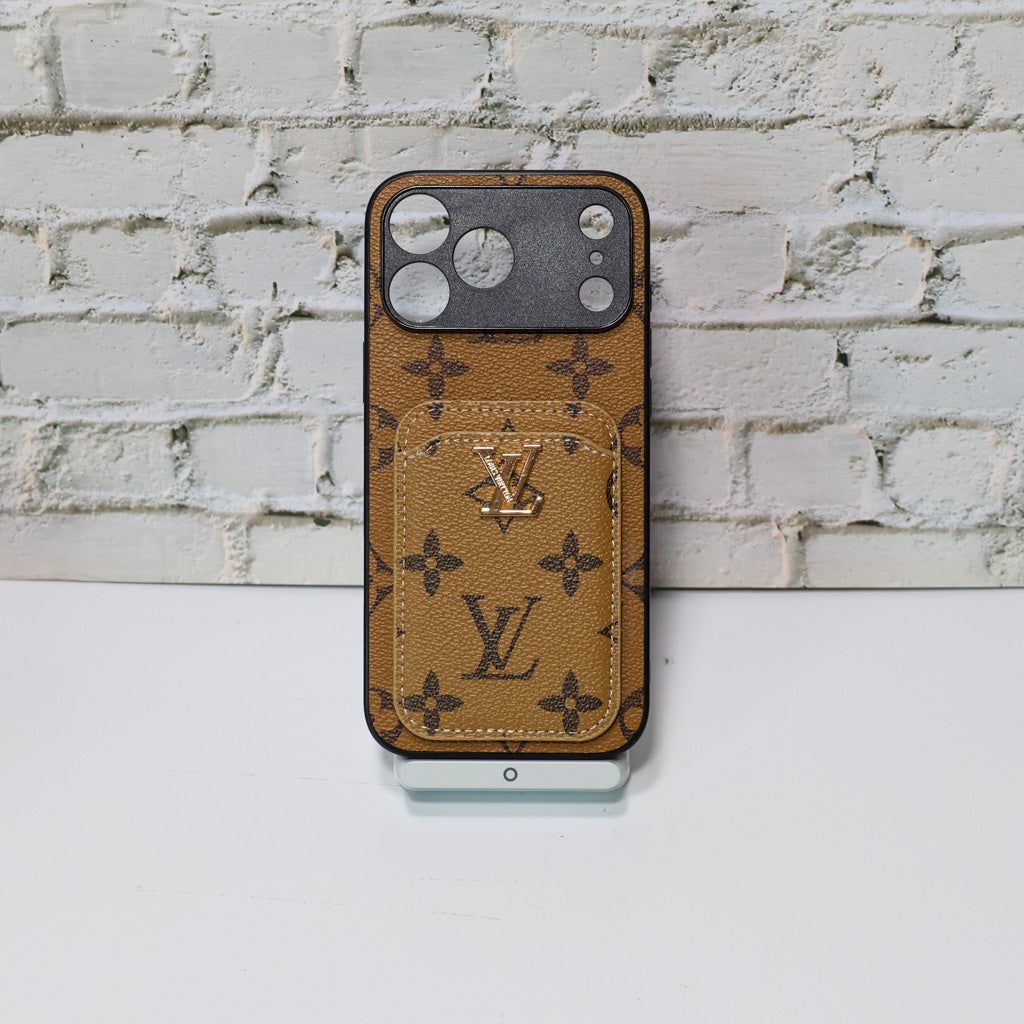 Lv Style Card Holder Phone Case For Iphone 12-17 / Pro / Pro Max / Plus