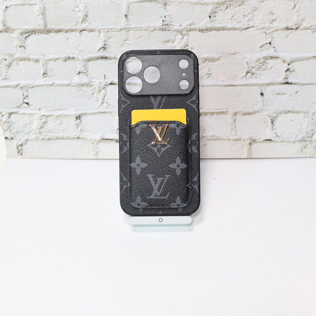 Lv Style Card Holder Phone Case For Iphone 12-17 / Pro / Pro Max / Plus