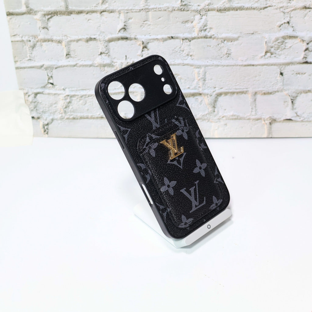 Lv Style Card Holder Phone Case For Iphone 12-17 / Pro / Pro Max / Plus