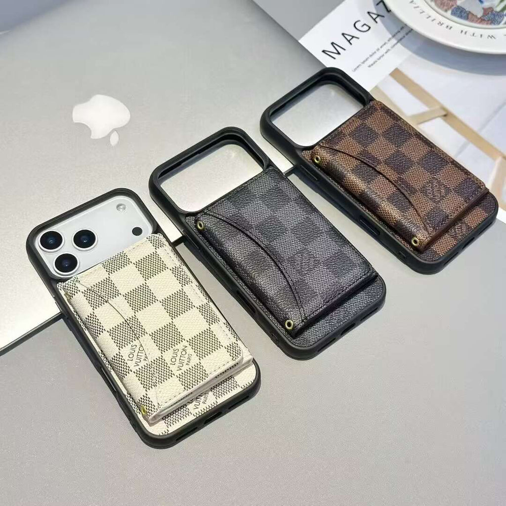 Luxury Card Holder Wallet Lv Style Iphone 17 Series Phone Case