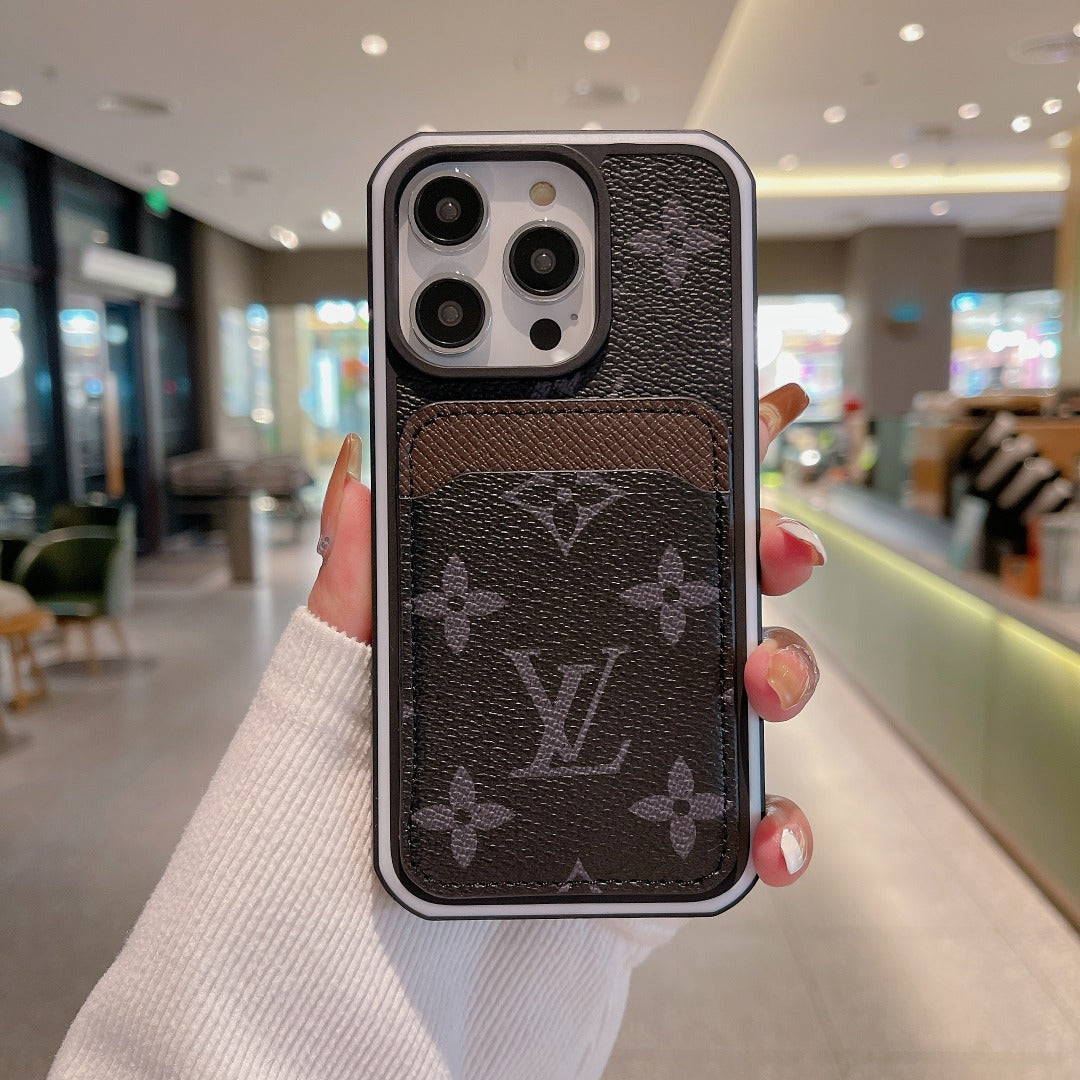 Luxury Leather Lv Iphone 16 / 15 / Pro / Max / Plus / Case Monogram Pattern