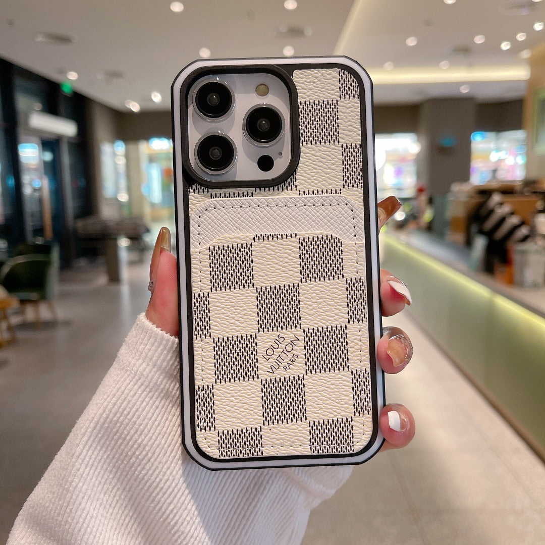Luxury Leather Lv Iphone 16 / 15 / Pro / Max / Plus / Case Monogram Pattern