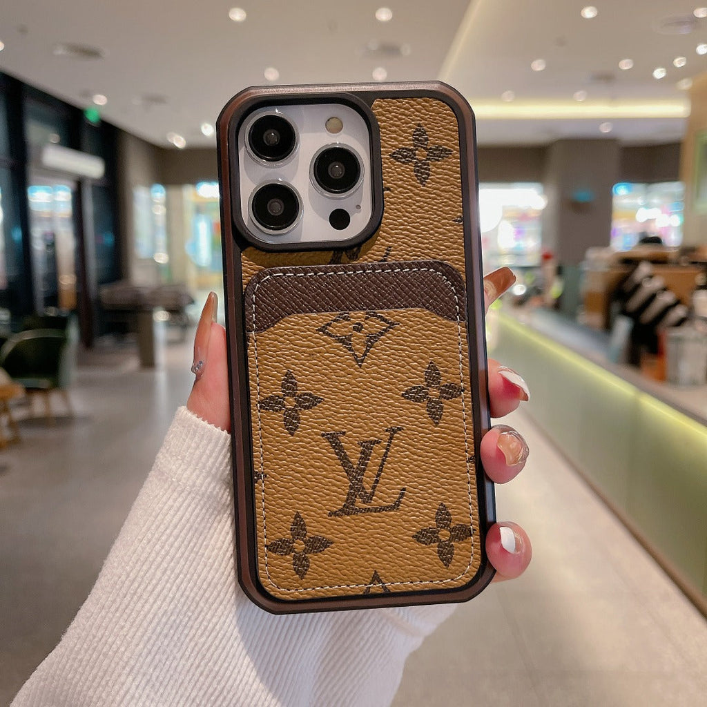 Luxury Leather Lv Iphone 16 / 15 / Pro / Max / Plus / Case Monogram Pattern
