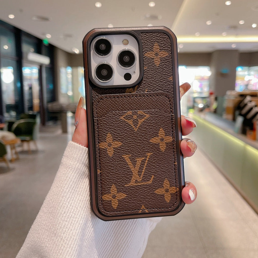 Luxury Leather Lv Iphone 16 / 15 / Pro / Max / Plus / Case Monogram Pattern