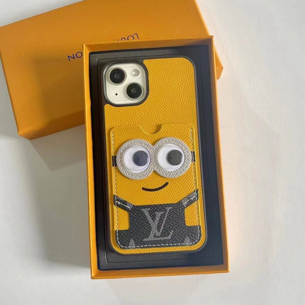 Louis Vuitton Phone Case Minions Card Holder For 11 12 13 14 Pro Max Plus