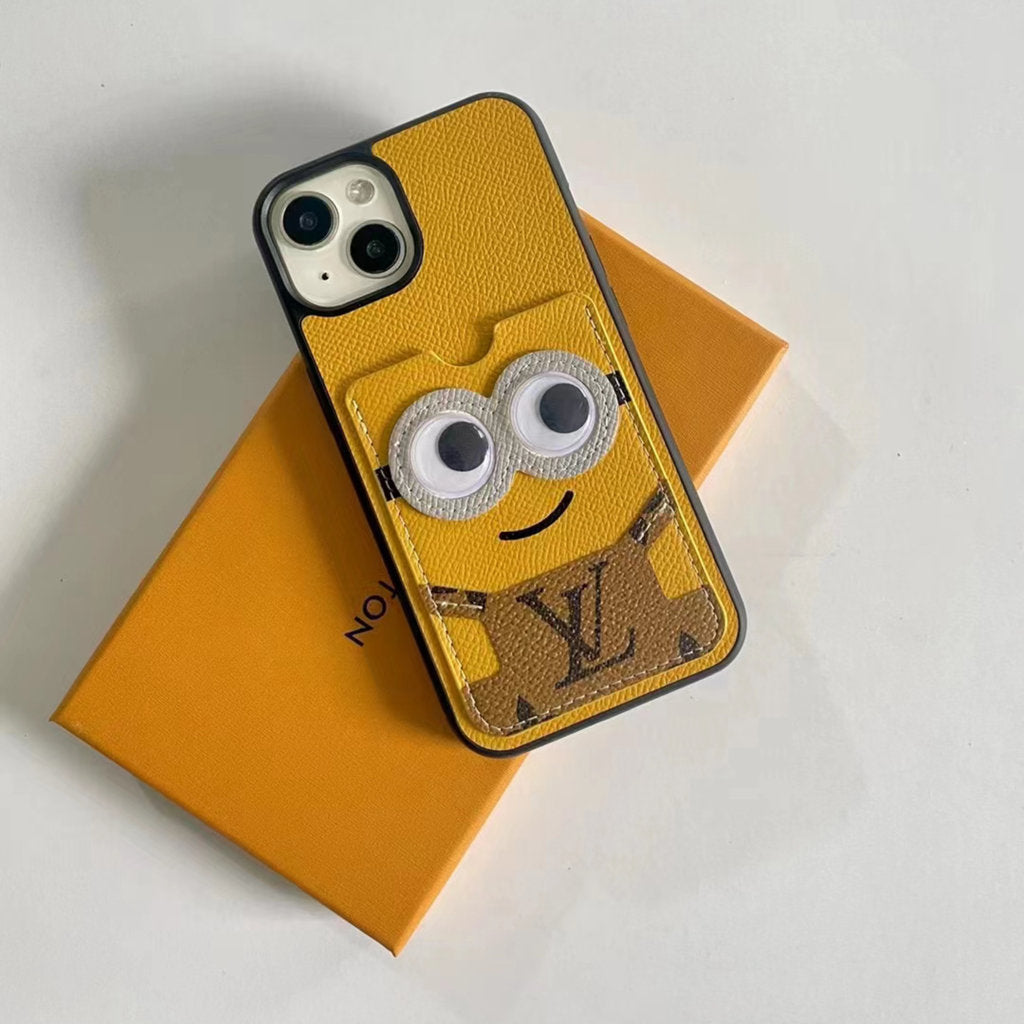 Louis Vuitton Phone Case Minions Card Holder For 11 12 13 14 Pro Max Plus