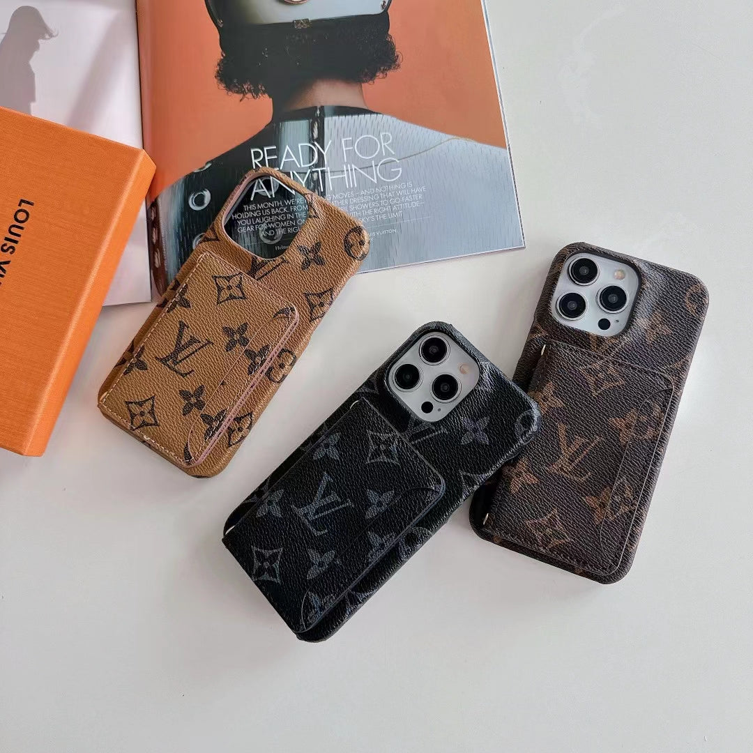Lv Wallet Card Phone Case For Iphone 11 12 13 14 15 16 Pro Max Plus