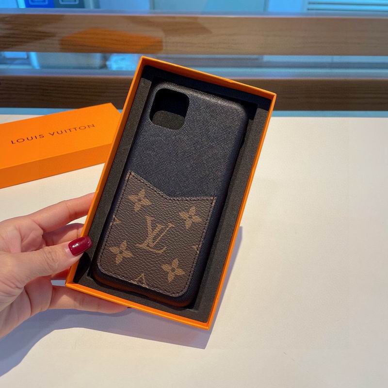 Fashion Lv Iphone Case Monogram Card Leather Slot For Iphone 12 13 14 15 16 Pro Max Plus