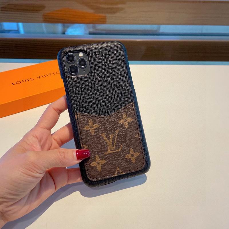 Fashion Lv Iphone Case Monogram Card Leather Slot For Iphone 12 13 14 15 16 Pro Max Plus