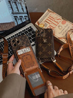 Lv Case Iphone 15 Pro Max Detachable Belt Crossbody Style