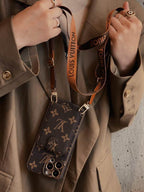 Lv Case Iphone 15 Pro Max Detachable Belt Crossbody Style