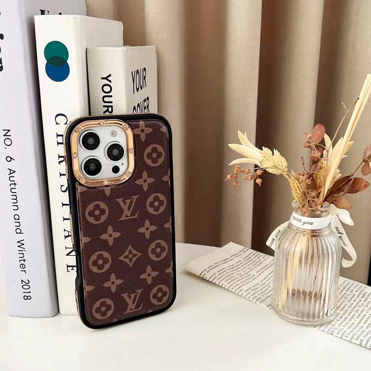 Monogram Luxury Lv Iphone Case For 13-16 Pro Max