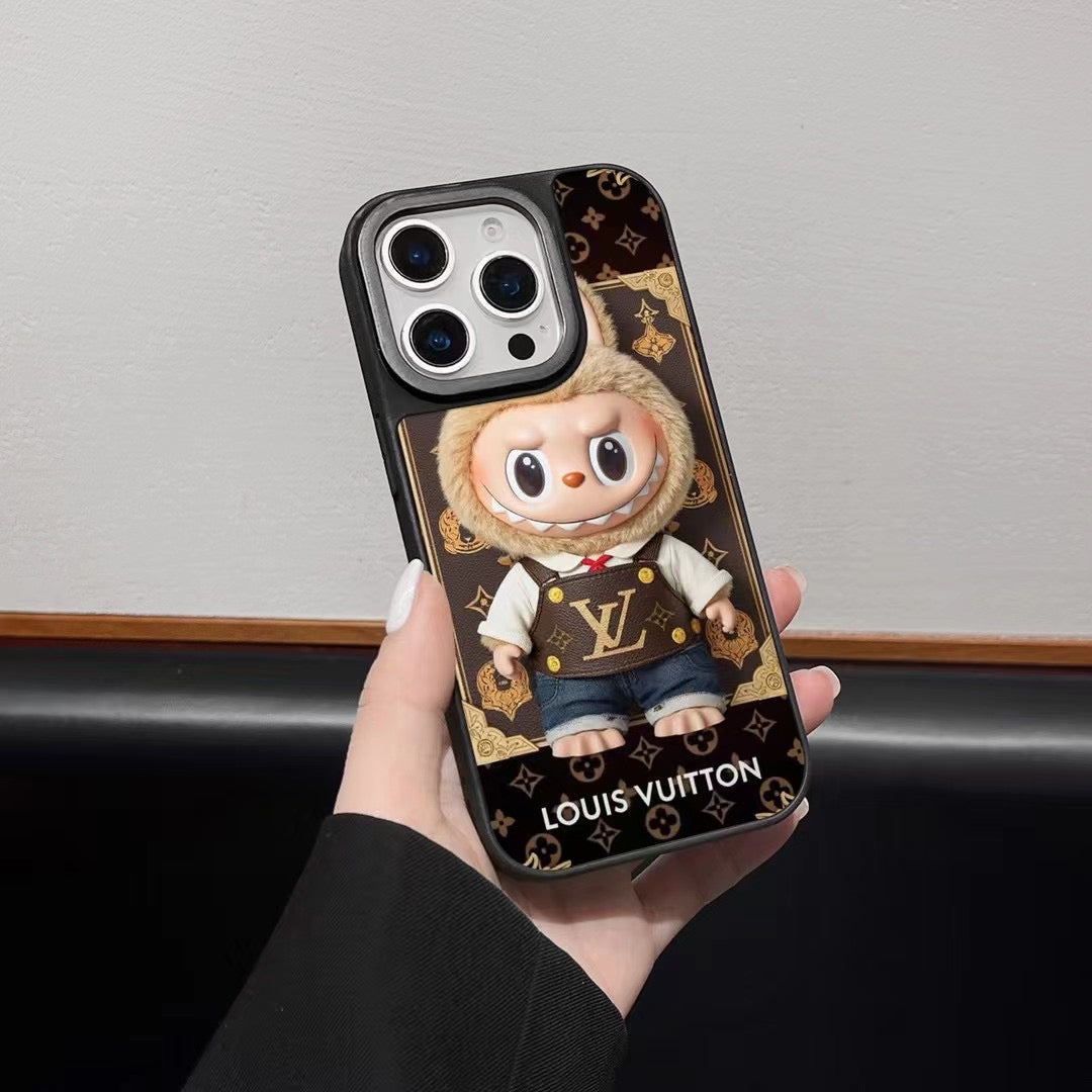 Labubu Iphone Case Brown Monogram For 13-16 Pro Max
