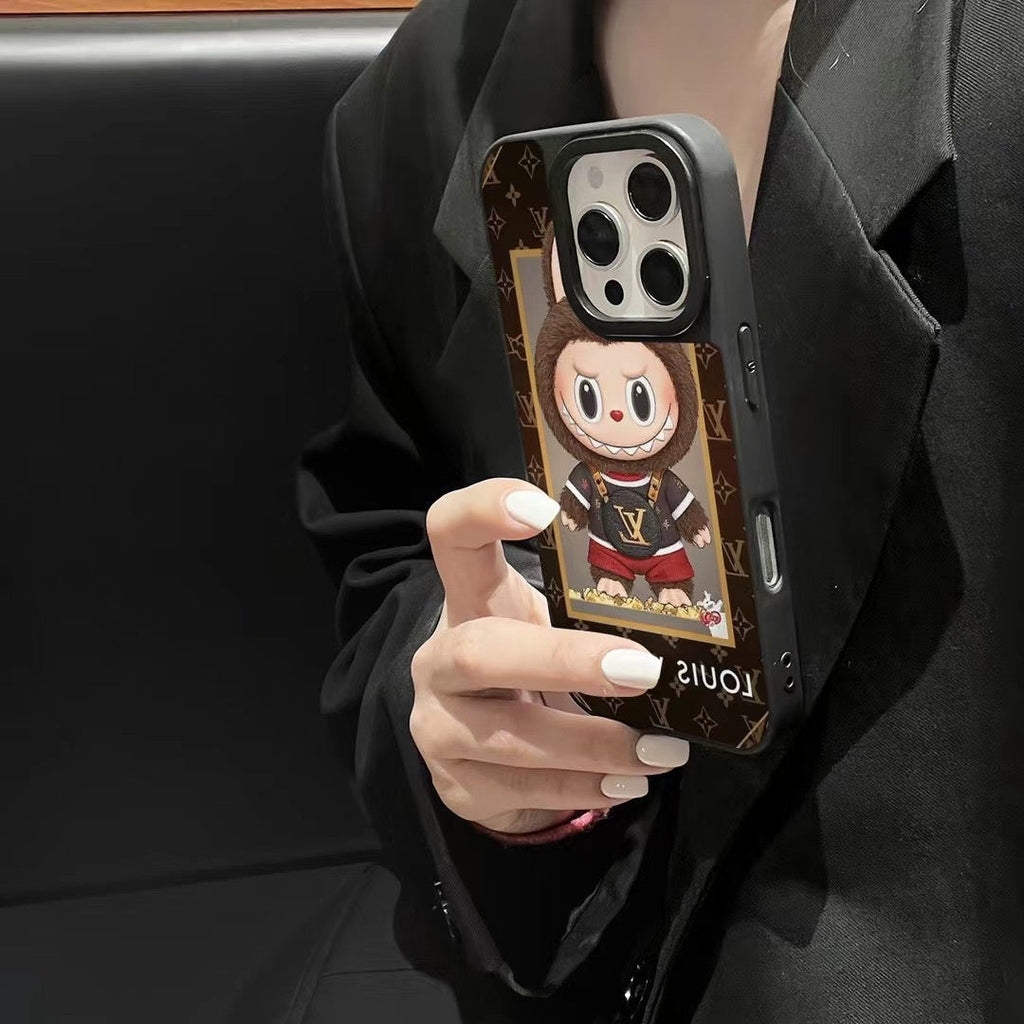 Lv Labubu Iphone Case Monogram Style For 13-16 Pro Max